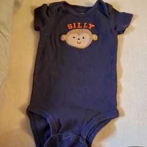 Carter's Navy Blue Silly Monkey Bodysuit